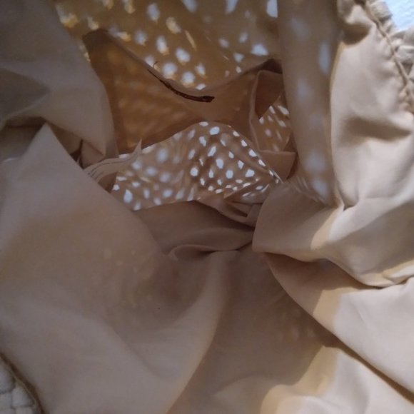 Macrame Boho Ivory Cream Large Shoulder Bag - Picture 4 of 5